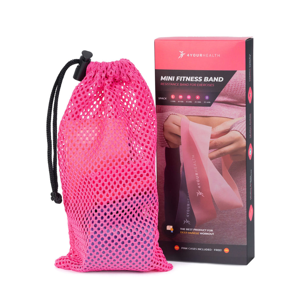 4YH Mini Band zestaw 5 gum treningowych różowych
